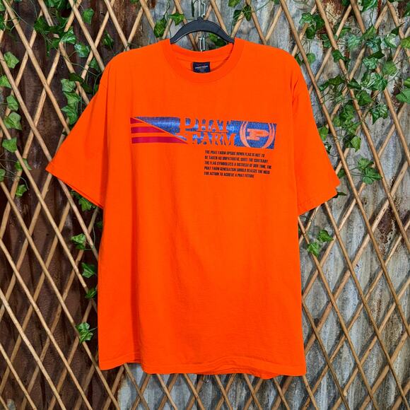 Vintage Y2K phat farm 2000 hip hop flag baggy orange t-shirt - Picture 1 of 4